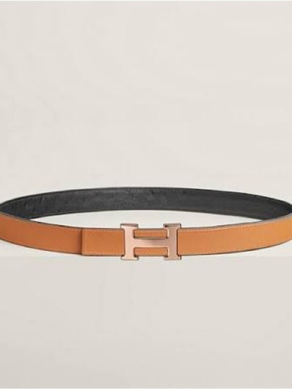 Hermes reversible belt kit w/ mini rose gold H belt buckle
